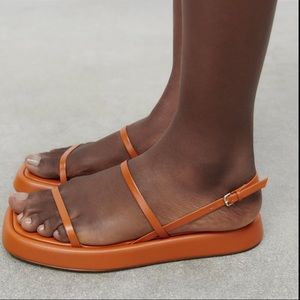 Zara flat leather sandals